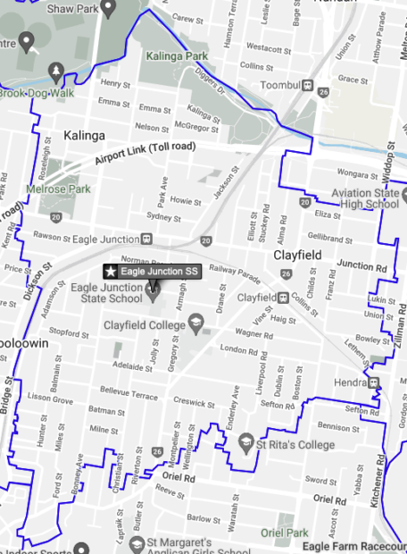 Map of Eagle Junction State School Catchment