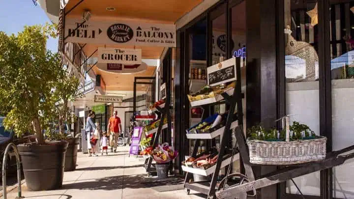 Picture of shops in Rosalie Village in Paddington, Brisbane.